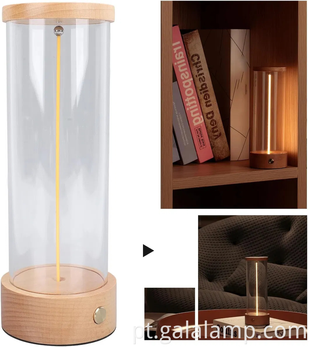 Luz noturna de cabeceira recarregável e elegante com iluminação ambiente moderna magnética